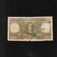 Franta 100 franci francs 1977 seria32892 uzata