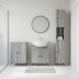 Cumpara ieftin Set de cabinet pentru baie cu 3 piese BREDA Sonoma gri