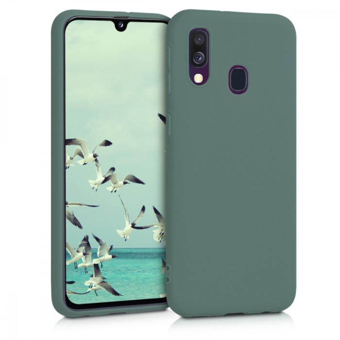 Husa pentru Samsung Galaxy A40, Silicon, Verde, 48547.166