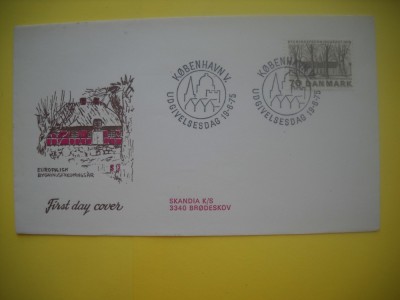 HOPCT PLIC S FDC NR 852 ANUL EUROPEAN AL ARHITECTURII 1975-DANEMARCA -NECIRCULAT foto