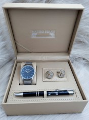 Set cadou pentru barbati Matteo Ferari, ceas, butoni, pix metalic MF062B110G foto