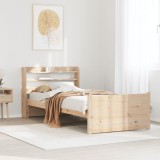 VidaXL Cadru de pat cu tăblie, 90x200 cm, lemn masiv de pin