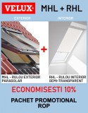 Cumpara ieftin Pachet VELUX: Rulou Exterior MHL + Rulou Interior Semitransparent RHL, Control Lumina &amp; Temperatura, Economisire 10%