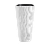 Ghiveci flori inalt Sandy Slim 400, 70.8cm, 45L, alb, plastic, Prosperplast - design modern