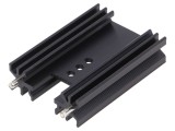Radiator extrudat ALUTRONIC H 50mm pentru TO202, TO218, TO220, TOP3 negru anodizat aluminiu