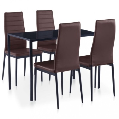 Set mobilier de bucatarie, 5 piese, maro foto