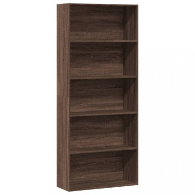 Gossi biblioteca, stejar maro, 80x30x189 cm, lemn prelucrat foto
