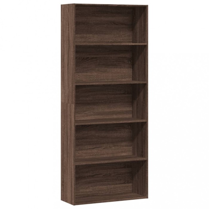 Gossi biblioteca, stejar maro, 80x30x189 cm, lemn prelucrat