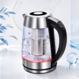 Cumpara ieftin Fierbator electric Cana Cris 1.7L 2200W Temperatura variabila LED Oprire automata Mentinere la cald Sticla borosilicata Infuzor