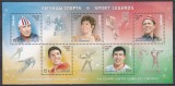 Rusia 2013 - J.O. de iarnă, Soci - Legendele sportului (Klavdiya Boyarski, Vsevolod Bobrov, Tatyana Averin, Pierre de Couberten, L. Guttman), Bloc,MNH