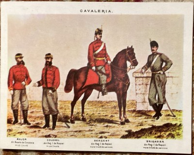 UNIFORMELE ARMATEI ROMANE LA 1877-CAVALERIA/ CALENDAR,1977/EDITURA,,MERIDIANE&amp;#039;&amp;#039; foto