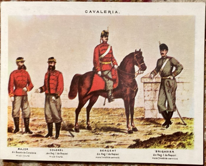 UNIFORMELE ARMATEI ROMANE LA 1877-CAVALERIA/ CALENDAR,1977/EDITURA,,MERIDIANE&#039;&#039;