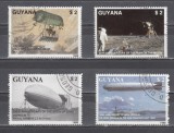 A12 S6 7 - Timbre foarte vechi - Guyana - dirijabile, Aviatie, Stampilat