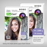 Hartie Foto A4 Lucioasa Texturata Coaja 230g ProCart - 50 Coli