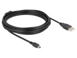Cablu DELOCK USB 2.0 A la B Mini 5m Negru 480Mbps - Cod 84916