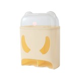 Cutie de depozitare pe perete cu adeziv, abs, urs, fara perfoare, 18 x 11 x 25 cm, crem, Oem