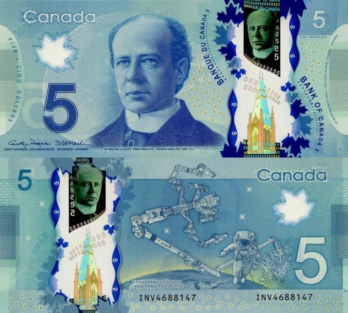 CANADA 5 dollars 2013 polymer UNC!!!