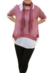 Bluza trendy, de culoare marsala, din material fin, tricotat foto