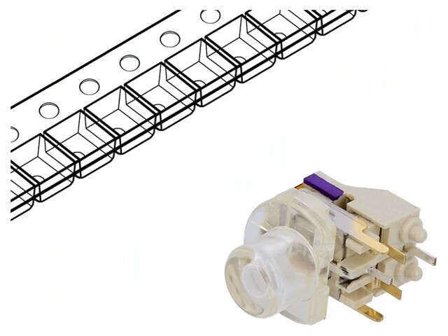 Micro&icirc;ntrerupător TACT SPST-NO cu LED 12V 0.05A