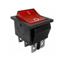 Intrerupator dublu, ON-OFF, 10A, 250V, 2 pozitii, cu bec - 120563 foto