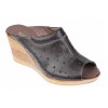 Saboti Dama Piele Naturala Maro PAPUCTEAM, Perforatii, Platforma 8cm, Fabricat in Romania, Marimi 35-40