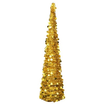 vidaXL Brad de Crăciun artificial tip pop-up, auriu, 180 cm, PET foto