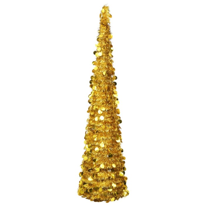 vidaXL Brad de Crăciun artificial tip pop-up, auriu, 180 cm, PET