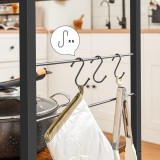 VASAGLE Raft bucatarie multifunctional, cadru metalic, 3 polite, stil industrial, 80x40x90 cm, maro rustic