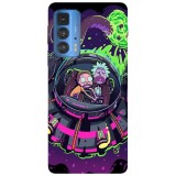 Husa compatibila cu Motorola G51 model Rick and Morty crashing, Silicon, TPU, Viceversa, Transparent, Carcasa