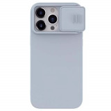 Cumpara ieftin Husa pentru iPhone 15 Pro Max, Nillkin CamShield Silky MagSafe Silicone, Star Grey