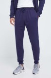 Under Armour pantaloni de trening culoarea albastru marin, neted