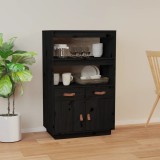 vidaXL Dulap &icirc;nalt, negru, 67x40x108,5 cm, lemn masiv de pin