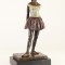 Dansatoare la 14 ani - statueta din bronz pictat pe soclu din marmura BG-9