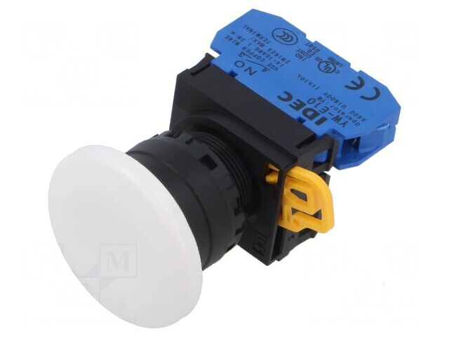 Comutator cu acționare prin apăsare 22mm 2 NO albă