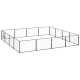 VidaXL Padoc pentru c&acirc;ini, negru, 16 m&sup2;, oțel