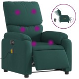 Cumpara ieftin Fotoliu electric de masaj rabatabil, verde inchis, textil