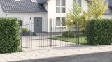 vidaXL Poarta de Grădină cu V&acirc;rf de Lance Gri 175x500 cm Oțel