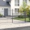 vidaXL Poarta de Grădină cu V&acirc;rf de Lance Gri 175 x 500 cm din Oțel