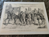 Gravura Lancelot,cca 1860, Prizonieri spioni,in Razboiul Crimeei, la Vacaresti, Scene gen, Grisaille, Realism