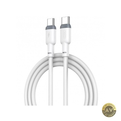 Cablu Date si Incarcare USB-C - USB-C XO Design NB208B 60W 1m Alb foto