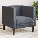 vidaXL Scaun canapea Chesterfield Gri &icirc;nchis 71 x 74.5 x 70.5 cm