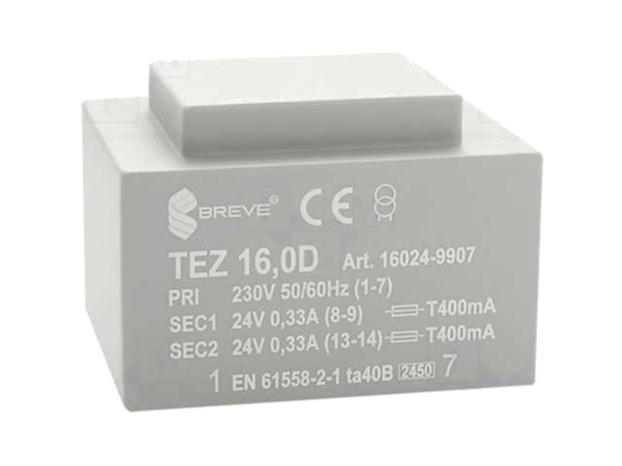 Transformator &icirc;ncapsulat 16VA 230V 24V
