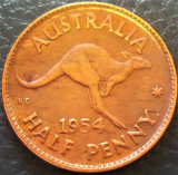 Cumpara ieftin Moneda istorica HALF PENNY - AUSTRALIA, anul 1954 *cod 2584, Australia si Oceania