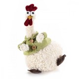 Decoratiune Gaina din textil 20 cm x 15 cm x 33 h