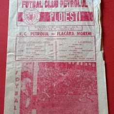 Program meci fotbal PETROLUL PLOIESTI - "FLACARA" MORENI (31.05.1981)