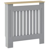 HOMCOM Cubier pentru Radiator din MDF pentru Living Dormitor Hol 78x19x83 cm Gri și Stejar | Aosom Romania