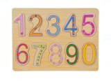 Puzzle de Lemn Cifre (10 piese) - 29x21.5cm, Oem