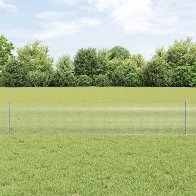 vidaXL &amp;Icirc;ngrădire cu st&amp;acirc;lpi Argintiu 0.4 x 10 m Oțel foto