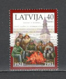 Letonia.2001 10 ani Suveranitatea GL.73, Nestampilat