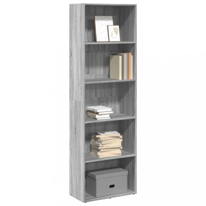 Gossi biblioteca, gri sonoma, 60x30x189 cm, lemn prelucrat